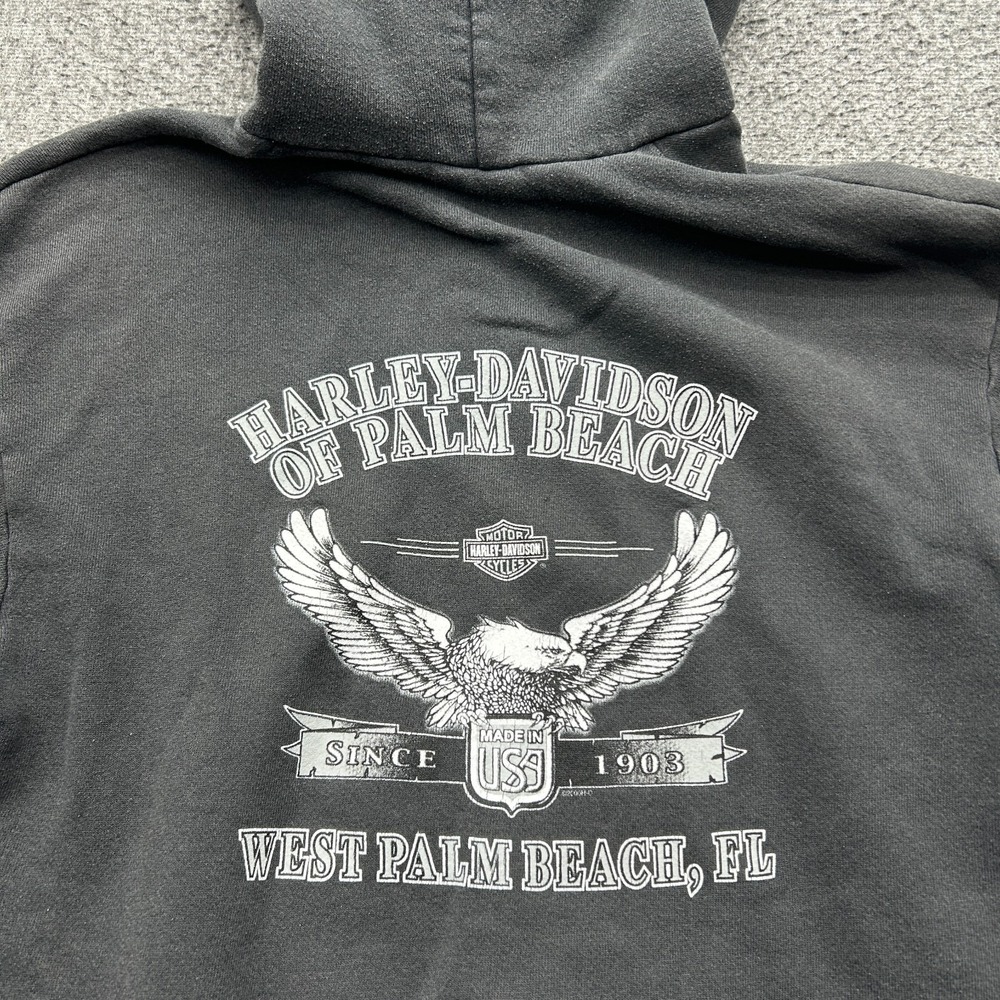 Harley Davidson Hoodie Sweatshirt Medium West Palm Beach Florida Faded
